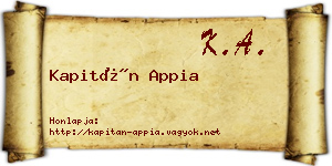 Kapitán Appia névjegykártya